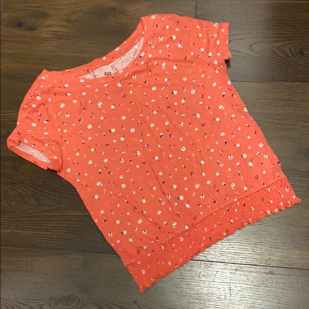 Coral floral top